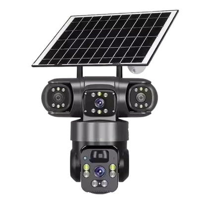 Snappify Tech: V380 Panoramic 360-Degree Three-Screen Three-Lens Wireless Wifi/4G Solar-Powered Security Camera CMOS Cloud Gun-Ball Combo