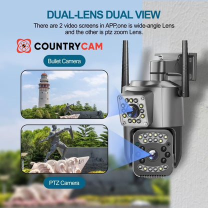 Snappify Tech: WiFi/4G Wireless Security Camera 4MP Ultra HD Dual Lens Two-Way Audio Motion Detection V380 App Camera