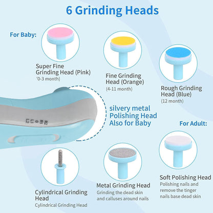 Snappify Tech: 6-in-1 Electric Baby Nail Trimmer Kit