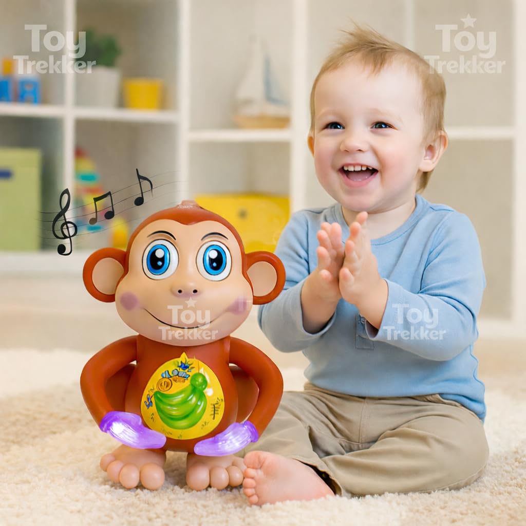Snappify Tech | 360° Flipping Musical Monkey Toy with LED Lights