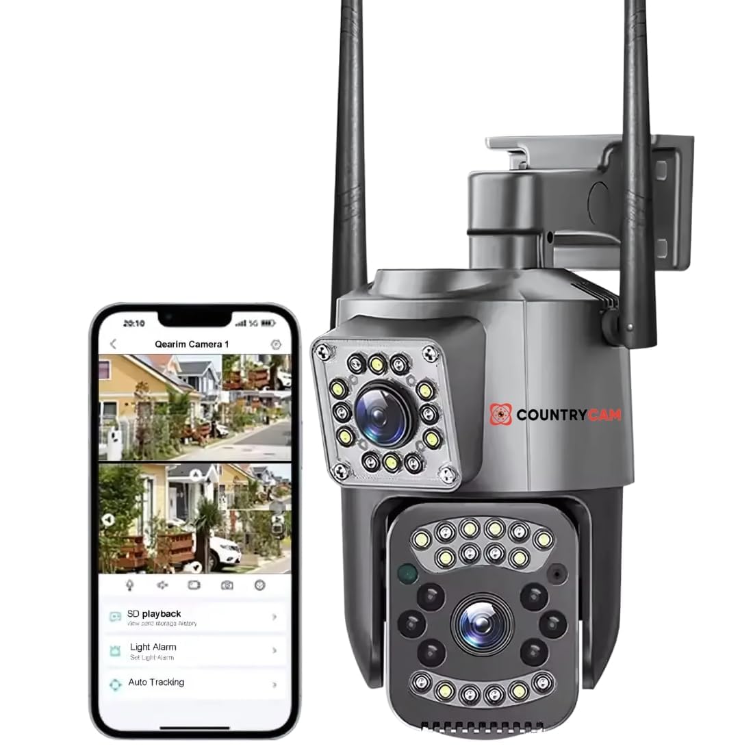 Snappify Tech: WiFi/4G Wireless Security Camera 4MP Ultra HD Dual Lens Two-Way Audio Motion Detection V380 App Camera