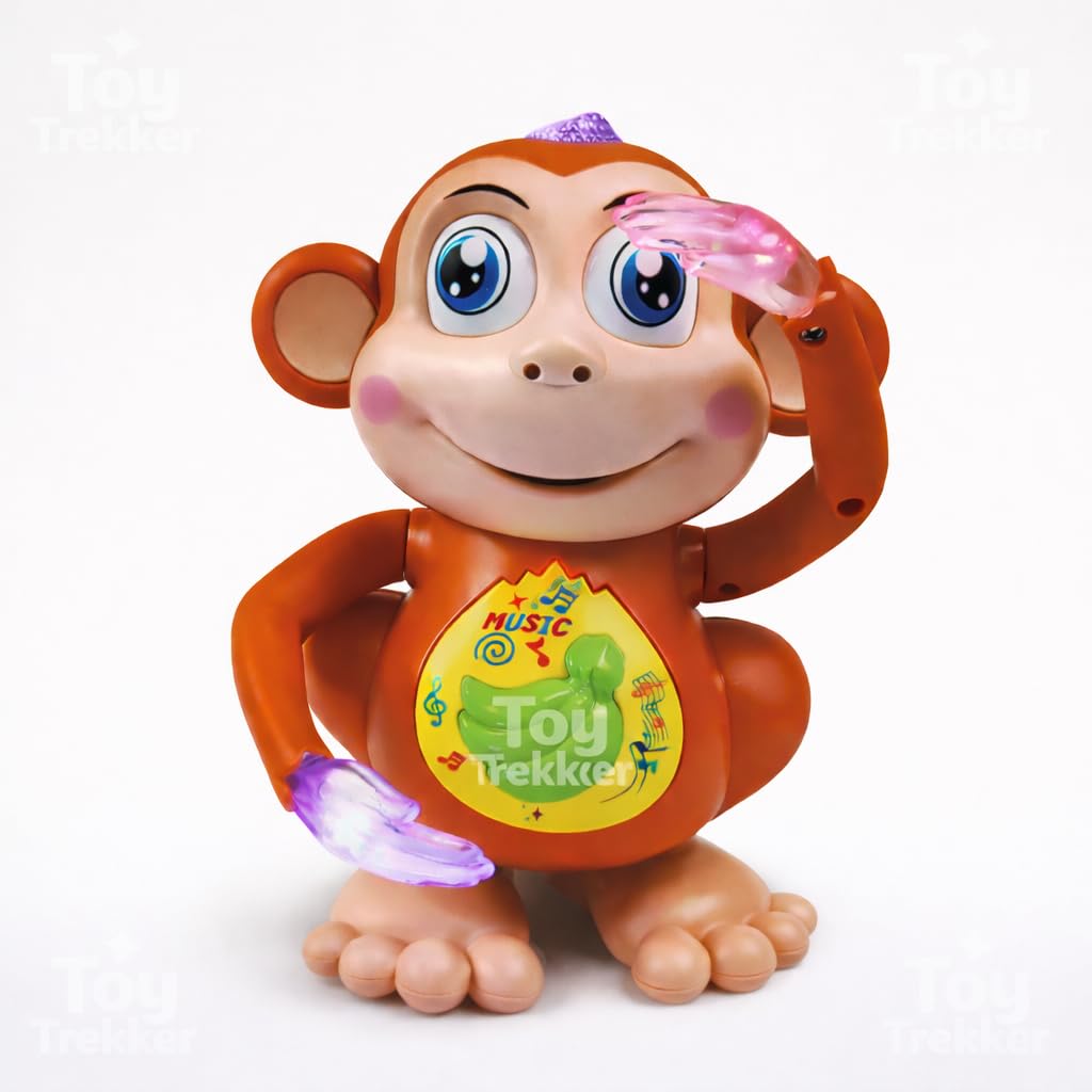 Snappify Tech | 360° Flipping Musical Monkey Toy with LED Lights