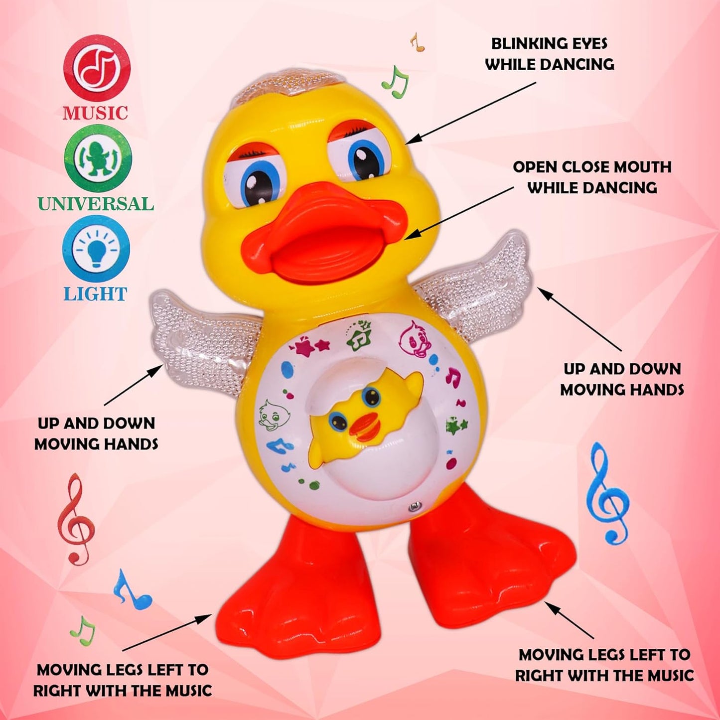 Snappify Tech | Musical Dancing Duck Toy with 3D LED Lights
