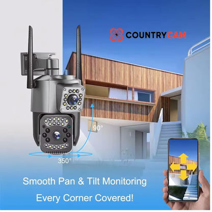 Snappify Tech: WiFi/4G Wireless Security Camera 4MP Ultra HD Dual Lens Two-Way Audio Motion Detection V380 App Camera