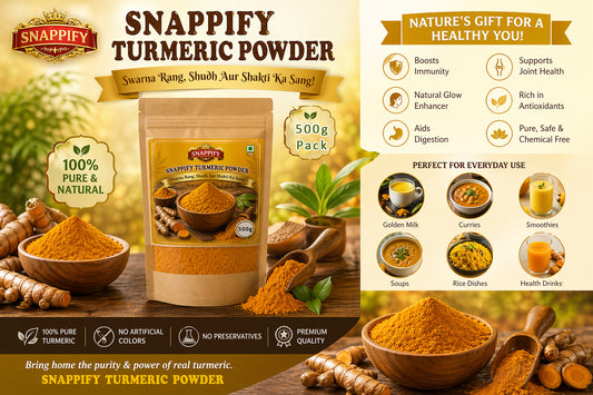 Snappify Premium Haldi Powder - 100% Shuddh aur Swasthya Vardhak (500gm)