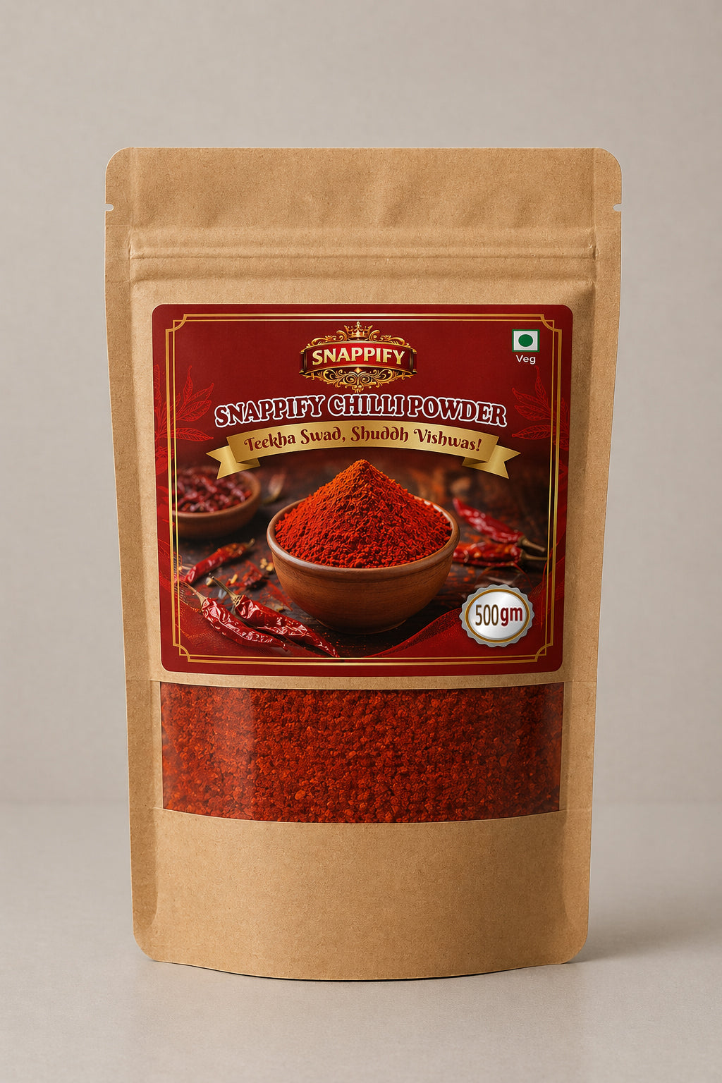 Snappify Pure Red Chilli Powder | Teekha aur Chatpata (500g)