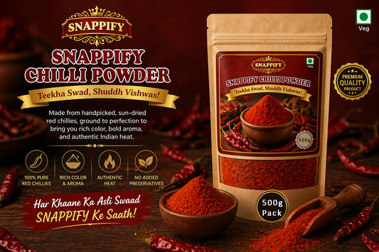 Snappify Pure Red Chilli Powder | Teekha aur Chatpata (500g)