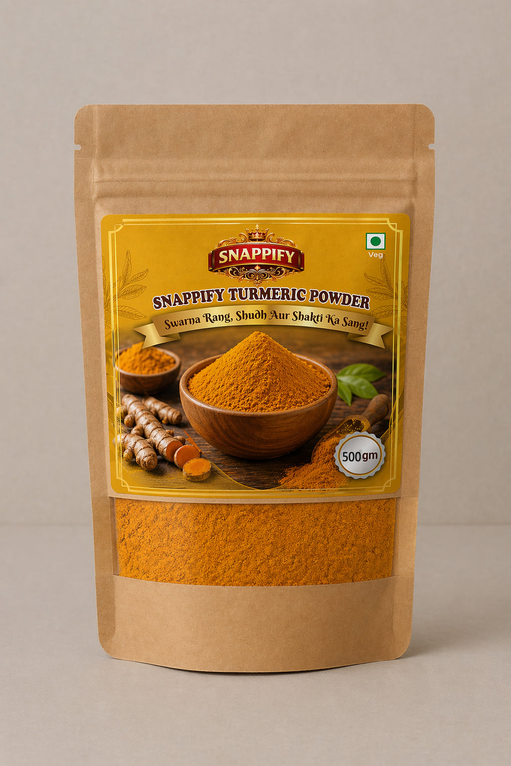 Snappify Premium Haldi Powder - 100% Shuddh aur Swasthya Vardhak (500gm)