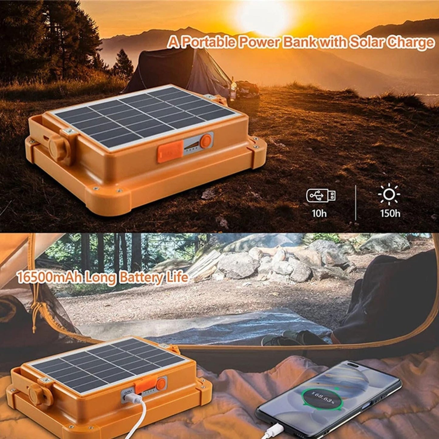 Snappify Tech | Multi-Functional Solar Rechargeable LED Flood Light