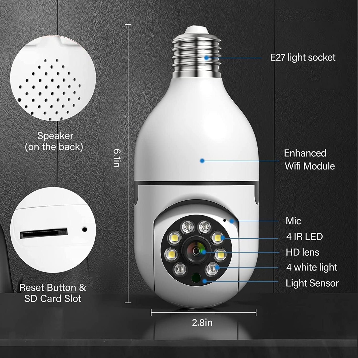 Snappify Tech | 360° Smart WiFi Panoramic Bulb Camera