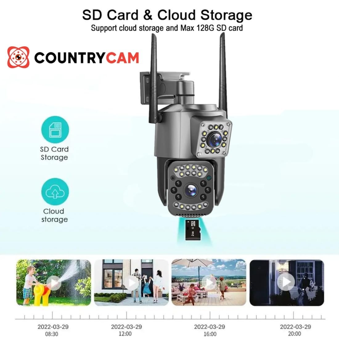 Snappify Tech: WiFi/4G Wireless Security Camera 4MP Ultra HD Dual Lens Two-Way Audio Motion Detection V380 App Camera