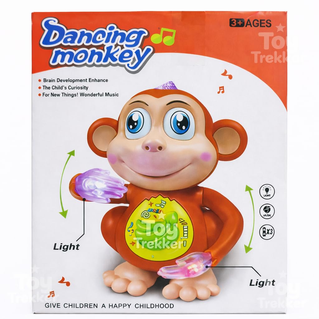 Snappify Tech | 360° Flipping Musical Monkey Toy with LED Lights