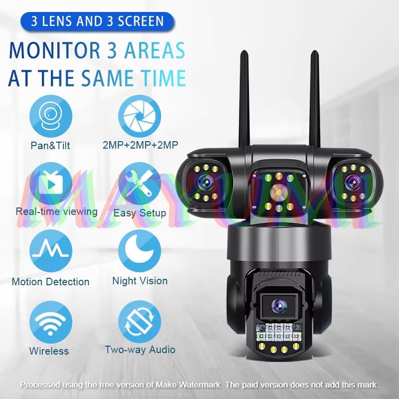 Snappify Tech: New Technology 3 Lens Indoor Outdoor Wireless WiFi 4G Network PTZ IP Camera 380 V380 Pro CCTV 4G Sim Card WiFi Security Camera
