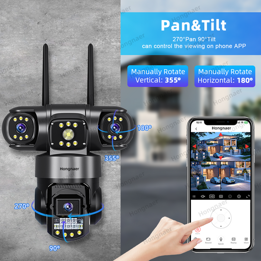 Snappify Tech: New Technology 3 Lens Indoor Outdoor Wireless WiFi 4G Network PTZ IP Camera 380 V380 Pro CCTV 4G Sim Card WiFi Security Camera