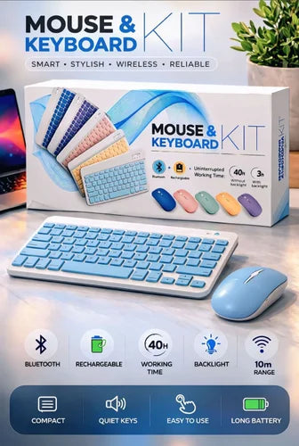 Multi-Purpose Wireless Mouse & Keyboard Combo – Dual Mode Rechargeable